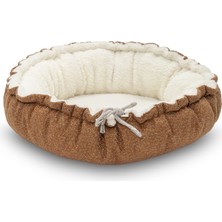 Storozde Pet Comfort Sunflower Çift Taraflı Terra/ekru Kedi ve Köpek Yatağı 60CM
