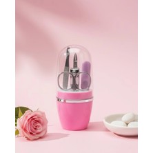 K-Yonlineticaret Tırnak Bakım Manikür Pedikür Seti 4 Parça Pembe Ev ve Seyahat Uyumlu