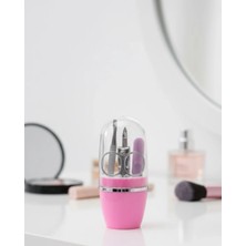 K-Yonlineticaret Tırnak Bakım Manikür Pedikür Seti 4 Parça Pembe Şık Kapsül Kutulu