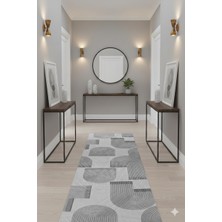 Swan Home Kaymaz Tabanlı Yolluk Kesme Halı Salon Koridor Mutfak Yatak Odası Halısı SHJ930901 Gri