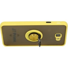 Najmaddin Newface Samsung Galaxy J7 Prime Kılıf Montreal Yüzüklü Silikon Kapak - Sarı