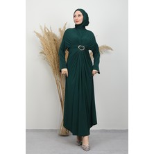 Toka Detay Sandy Elbise Zümrüt