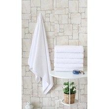 SHC4200 Nevresim Dünyası Otel Tipi 6'lı 70X140 Banyo Havlusu Beyaz