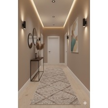 Swan Home Kaymaz Tabanlı Yolluk Kesme Halı Salon Koridor Mutfak Yatak Odası Halısı SHJ930985 Kahve
