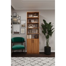 Asra Trend Modern Kapaklı Ayarlanabilir Raf Ev Ofis Kitaplık %100 MDF Dekoratif Kitaplık K35