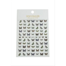 Zero Land Storozde Kelebek Tattoo Dövme Sticker - Beyaz