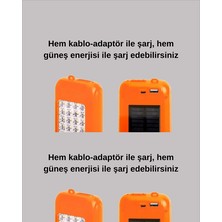 SiHako Gold Silver Güneş Enerjili Işıldak – 10000 Mah, Taşınabilir, Suya Dayanıklı, 32 LED