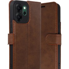 SiHako Newface Reno 14F S Kapaklı Kılıf - Taba