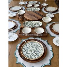 Rossev Porselen Kahvaltı Takımı 6 Kişilik 43 Parça Akasya Olivia Leaf