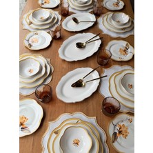 Rossev Porselen Yemek Takımı 6 Kişilik 44 Parça Alessa Sarı