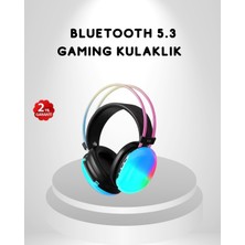 SiHako Rgb Işıklı Kablosuz Kulaklık Bluetooth 5.3 800MAH Ergonomik Ipx4 Dayanıklı
