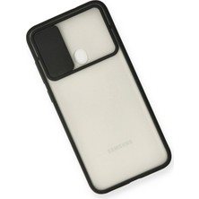 SiHako Newface Galaxy A11 Kılıf Palm Buzlu Kamera Sürgülü Silikon - Siyah