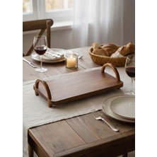 The Mia Natura Akasya Kulplu Tepsi 30X16X8 cm