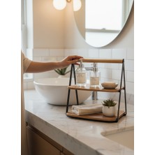 Akayev Akasya 2 Katlı Sunum Tabağı Organizer 28X20X27 cm