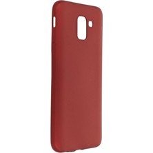 SiHako Newface Galaxy J6 Kılıf First Silikon - Bordo