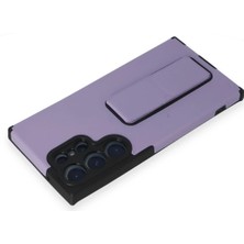 SiHako Newface Galaxy S23 Kılıf Mega Standlı Silikon - Lila