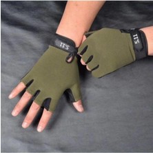 Single Swrod Taktik Eldiven Yarım Parmak Asker Polis Dağcı Avcı Sporcu Haki XL