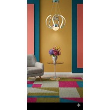 Park City Shop Kristal Çiçek Detaylı Metal Krom Kaplama LED Avize  Mutfak Salon Oturma Odası