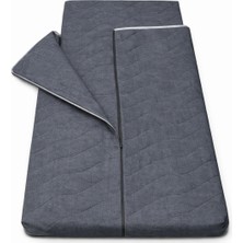 Zish Home Gri Taşınabilir Kendinden Fermuarlı Tulumlu Katlanır Kamp Yatağı Anne Yanı Yer Yatağı 5 cm