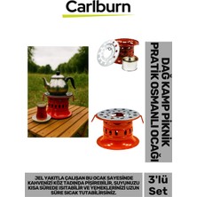 Carlburn Özel Üretim Sağlam Metal Gövdeli Kamp Piknik Çay Kahve Su Isıtma Jel Yakıla Çalışan Osmanlı Ocağı