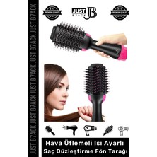Just B7ack #föntarağı 1200W 4 Vitesli Kademeli Hava Üflemeli Isı Ayarlı 2.5m Kablolu Saç Düzleştirme Fön Tarağı