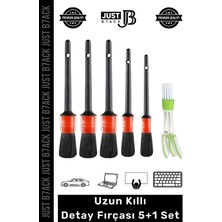 Just B7ack #detayfırçası Farklı Boy Islak Kuru Otomobil Oto Araç Araba Klima Temizlik Detay Fırçası 5+1 Set