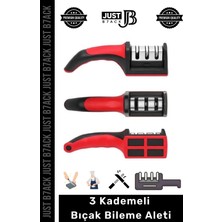 Just B7ack #bııçakbileme 3 Kademeli Paslanmaz Çelik Ergonomik Saplı Keskinleştirici Makas Bıçak Bileme Aleti