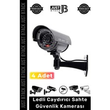Just B7ack #sahtekamera Ev Ofis Iş Yeri Bahçe Gece Görüşlü Pilli Ledli Caydırıcı Güvenlik Kamerası 4 Adet