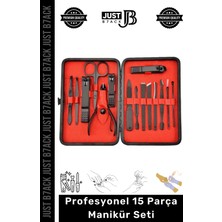 Just B7ack #manikürseti Paslanmaz Çelik El Yüz Ayak Bakımı Dayanıklı Keskin Profesyonel Manikür Seti 15 Parça