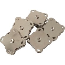 Aklar Çanta Gümüş Renkli Örgü Çanta Mıknatıs Seti Kadınlar İçin 5'li Pratik Aksesuar