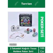 Terrien Profesyonel Blackjack 100 Poker Çipli 2 Iskambil Kağıtlı Texas Holdem Casino Metal Poker Oyunu Seti