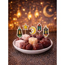 Parti Adresi Ramazan Temalı Renkli Kürdan Süs Seti – Ay Yıldız & Kandil Figürlü 10'lu