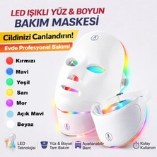 Hymark Yüz ve Boyun Güzellik Cihazı 7 Renkli LED Yüz Maskesi Seti Foton Cilt Bakım Işık Terapisi