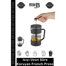 Just B7ack #frenchpress Yüksek Isı Koruyan Bitki Çayı Kahve Demliği Ev Ofis Mutfak Süzgeçli French Press 200ML