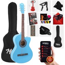 Midex XC-120LTB Kaliteli Akustik Gitar Gül Klavye Sap Ayarlı 4/4 Full set