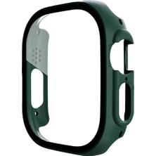 Najmaddin Newface Apple Watch Ultra 49MM Desert Camlı Kasa Ekran Koruyucu - Koyu Yeşil