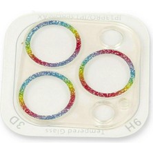 SiHako Newface Iphone 13 Shine Kamera Lens Koruma Cam - Rainbow