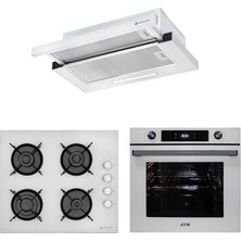 Eminçelik ve Afm Tech Marka / Pavio Beyaz Turbolu  Ankastre Set (FM7701 + 12226  + As 1320 W60)