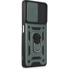 SiHako Newface Redmi Note 12 5g Kılıf Pars Lens Yüzüklü Silikon - Yeşil