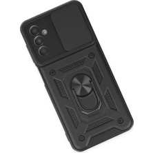 SiHako Newface Galaxy A04S Kılıf Pars Lens Yüzüklü Silikon - Siyah