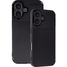 SiHako Newface Iphone 16 Kılıf Auto Focus Karbon Kapak - Siyah