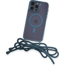 SiHako Newface Iphone 14 Kılıf Divo Lazer Askılı Magsafe Kapak - Sierra Blue