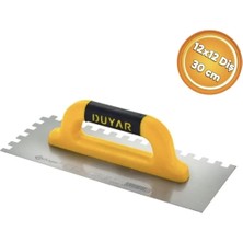 Duyar DYR434 Kapalı Plastik Saplı Kare Diş Seramik Malası 12X12 Diş 30 cm