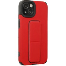 SiHako Newface Iphone 14 Kılıf Mega Standlı Silikon - Kırmızı