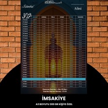 Calperia Ramazan Imsakiyesi - 300 gr - A3 Boyut Kişiye Özel Isimli & Logolu 1 Adet Lacivert