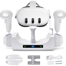 Cosmostech Meta Quest 3/3s Uyumlu Şarj Istasyonu – Vr Gözlük & Kumanda Şarj Standı, Duvar Montajlı Dock