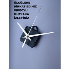 Cnr Shop Saat Mekanizması, 14 mm Şaft Boyu Duvar Saati Mekanizması Sessiz Çalışır Akrep-Yelkovan-Saniye-(Askılı)