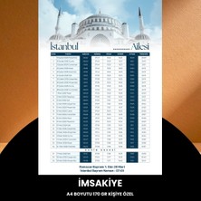 Calperia Ramazan Imsakiyesi - 170 gr - A4 Boyut Kişiye Özel Isimli & Logolu 100 Adet Mavi