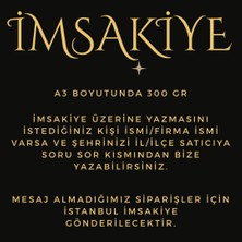 Calperia Ramazan Imsakiyesi - 300 gr - A3 Boyut Kişiye Özel Isimli & Logolu 1 Adet Yeşil-Turkuaz
