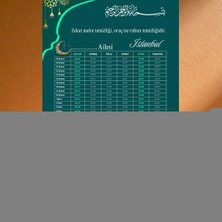 Calperia Ramazan Imsakiyesi - 170 gr - A4 Boyut Kişiye Özel Isimli & Logolu 100 Adet Yeşil-Turkuaz